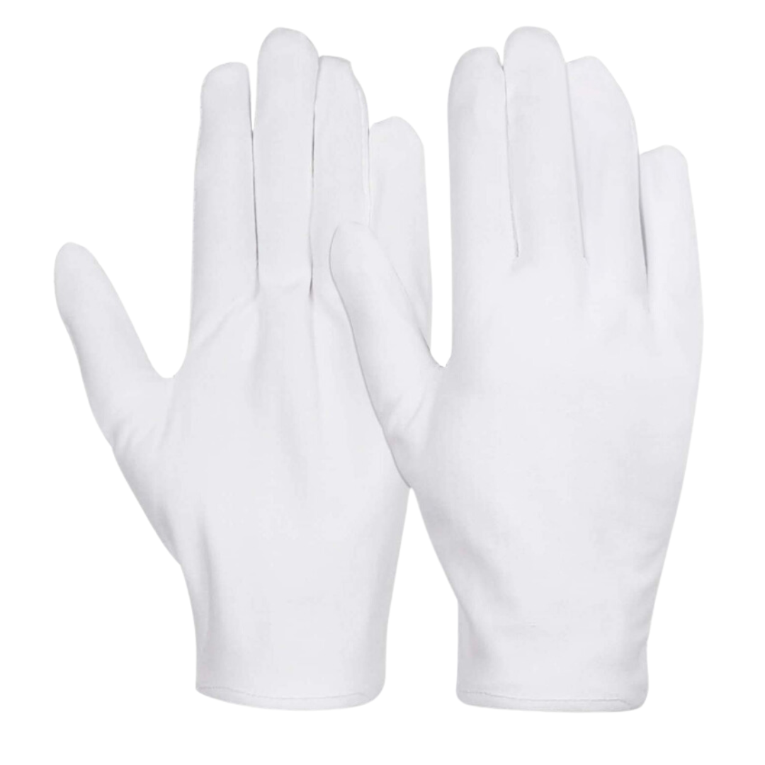 White cotton gloves